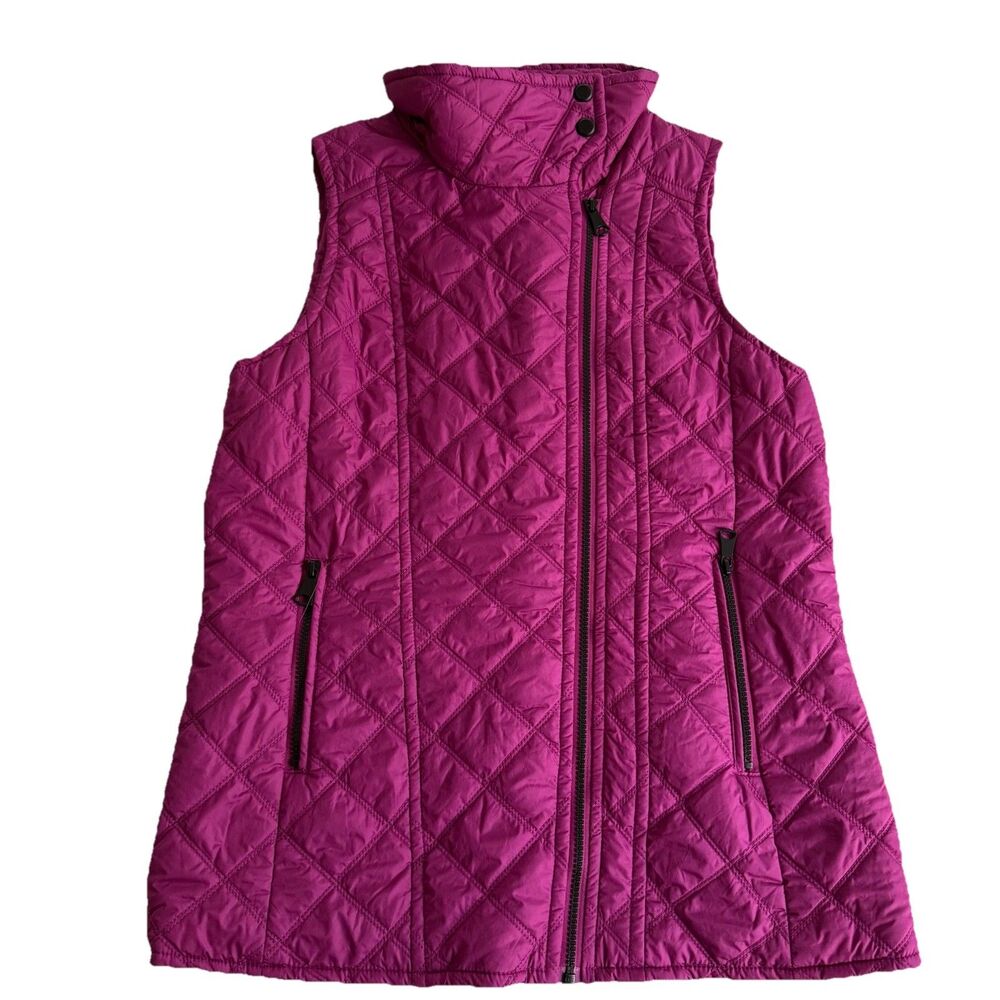Women's Marc New York Andrew Marc Puffer Vest Pink/Purple Sleeveless  Sz S